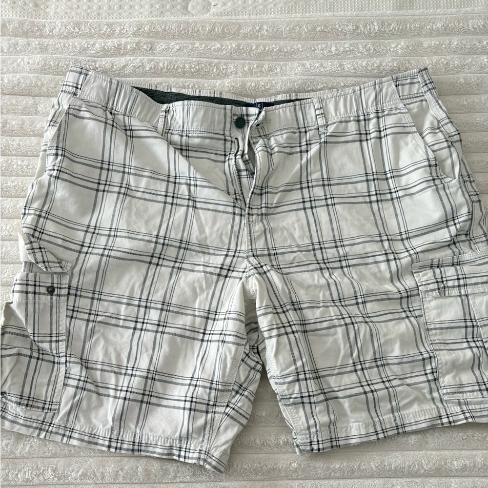 George White and Black Plaid Shorts